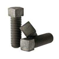 FT 1 3/8-6 x 10 Coarse Thread Square Head Set Screw Cup Point Low Carbon Steel Case Hardened Plain Finish Pk 5 