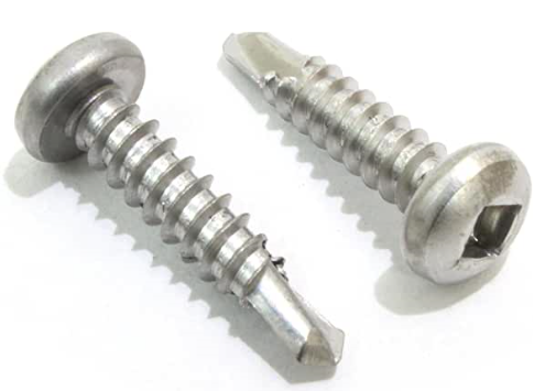 12-14X1 Unslotted Hexwasher Serrated Self Drilling Screw Full Thread Zinc and Bake