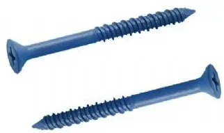 3/16\" X 1 1/4\"  Concrete Screws, Phillips Flat, Steel, Blue Finish