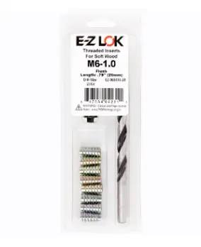 E-Z Hex&trade; Threaded Insert Installation Kit for Soft Wood - Flush - M6-1.0 x 20mm