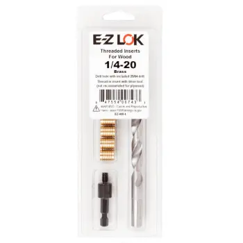 E-Z Knife&trade; Threaded Insert Installation Kit for Hard Wood - Brass - 10-24