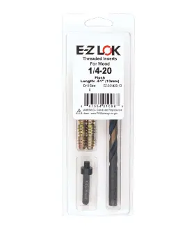 E-Z Hex&trade; Threaded Insert Installation Kit for Soft Wood - Flush - 1/4-20 x 13mm