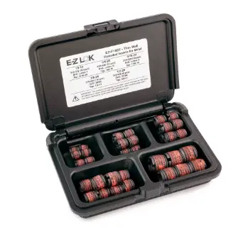 E-Z LOK&trade; Threaded Insert Assortment Kit for Metal - Thin Wall - Carbon Steel - 10-32 to 1/2-20
