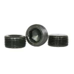 Pipe Plugs Hex Flush Seal 7 8 Taper Black Alloy USA Inch