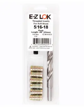E-Z Hex&trade; Threaded Insert Installation Kit for Soft Wood - Flush - 5/16-18 x 25mm