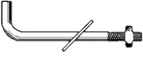 1/2\"x10\"x1 1/4\"x1 3/4\" L Shaped Anchor Bolt W/Nut/Washer Plain