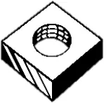 Square Machine Screw Nut, Zinc CR+3 (Inch)