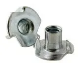 #8-32X1/4\" 3 Prong  Tee Nuts Zinc CR+3