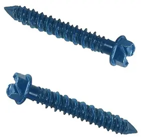 1/4\" X 1 3/4\"  Concrete Screws, Slotted Ind. HWH, Steel, Blue Finish