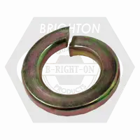 Split Lock Washer, Regular, Zinc-Yellow CR+6 (Inch)