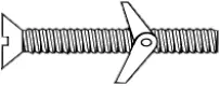 1/8\"-32x2\" Flat Ph/Sl Combo Toggle Bolt With Wing Nut, Zinc CR+3