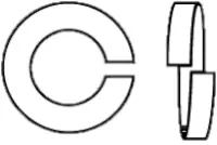 Split Lock Washer, Din 127B, Zinc-Yellow CR+6 (Metric)