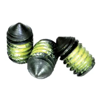 1/4\"-20X3/8\"  Cone Socket Set Screw Alloy Black Nylon Patch