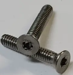 Stainless 18 8 Machine Screw, 6 Lobe Flat Head (Inch)