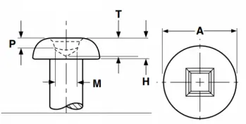 1/4\"-20x1 1/4\",(Ft) Machine Screws Square Pan Head Stainless A2 (18-8)